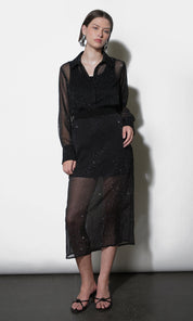 Virgil Sheer Studded Midi Skirt