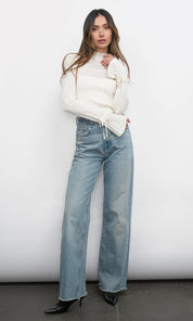 Valerie Sheer Yoke Knit w/ Florets Cuffs