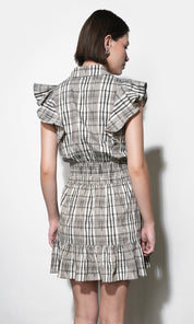 Mabel Belted Plaid Mini Dress