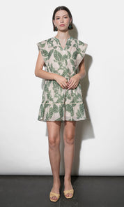Briar Tiered Embroidered Shift Mini Dress
