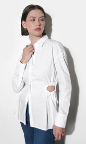 Naira Side Open Drawstring Shirt