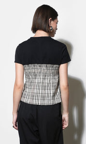 Nadia Knit Combo Twist Front Top
