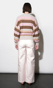 Wendy Slouchy Crew Neck Stripe Sweater