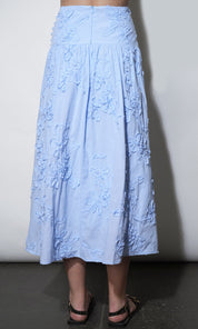 Aurora Midi Stripe Embroidered Skirt