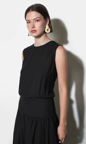 Maya Back Button Up Bubble Top