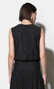 Maya Back Button Up Bubble Top