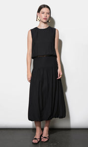 Delilah Bubble Midi Skirt With Side Button