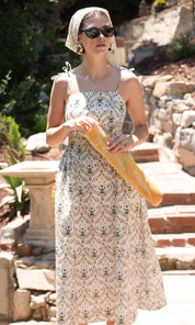 Sara Gathered Sides Sleeveless Midi Dress