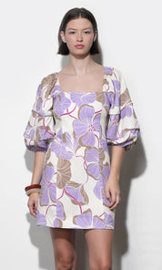 Emery Bubble Sleeve Piped Mini Dress