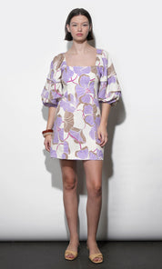 Emery Bubble Sleeve Piped Mini Dress
