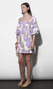 Emery Bubble Sleeve Piped Mini Dress