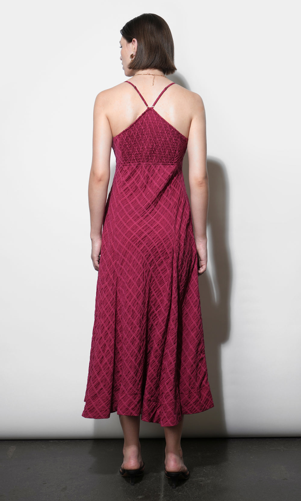 Maria Ruche Cut Out Button Front Maxi Dress