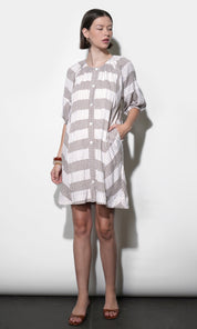 Kendall Puff Sleeve Popover Mini Dress