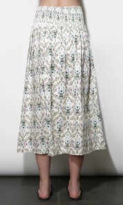 Aaliyah Smocked Back Waist Midi Skirt