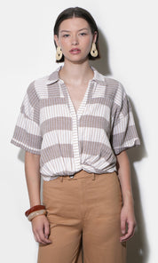 Ally Stripe Twist Front Shirt