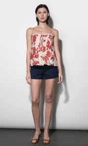 Riley Pintuck Top With Front Tie