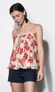 Riley Pintuck Top With Front Tie