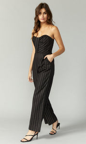 Cristal Stripe Strapless Jumpsuit