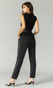 Besley Ribbon Knit Crepe Jumpsuit