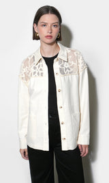 Gabriella Oversized Crochet Yoke Shacket