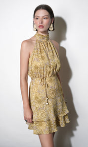 Gianna Flounce Hem Halter Mini Dress