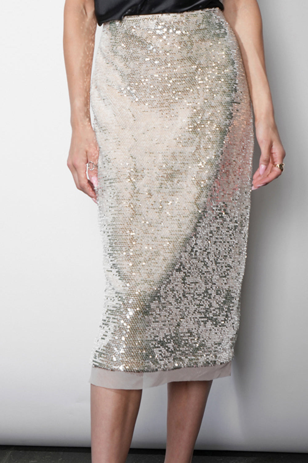 Gianna Velvet Sequin Midi Skirt