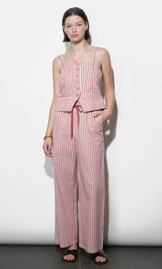 Hellen Stripe Pull Up Drawstring Pant