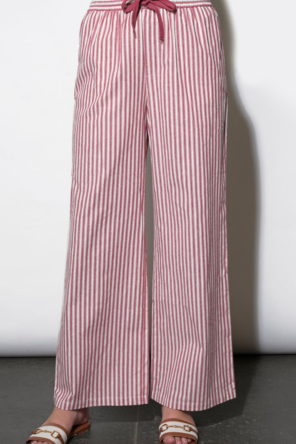 Hellen Stripe Pull Up Drawstring Pant