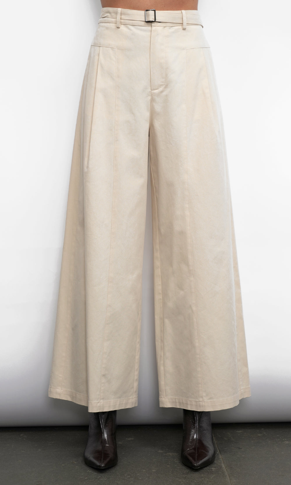 Hera Wide Leg Palazzo Twill Pants