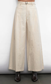 Hera Wide Leg Palazzo Twill Pants