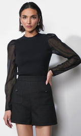 Honey Sheer Sleeve Sweater Top