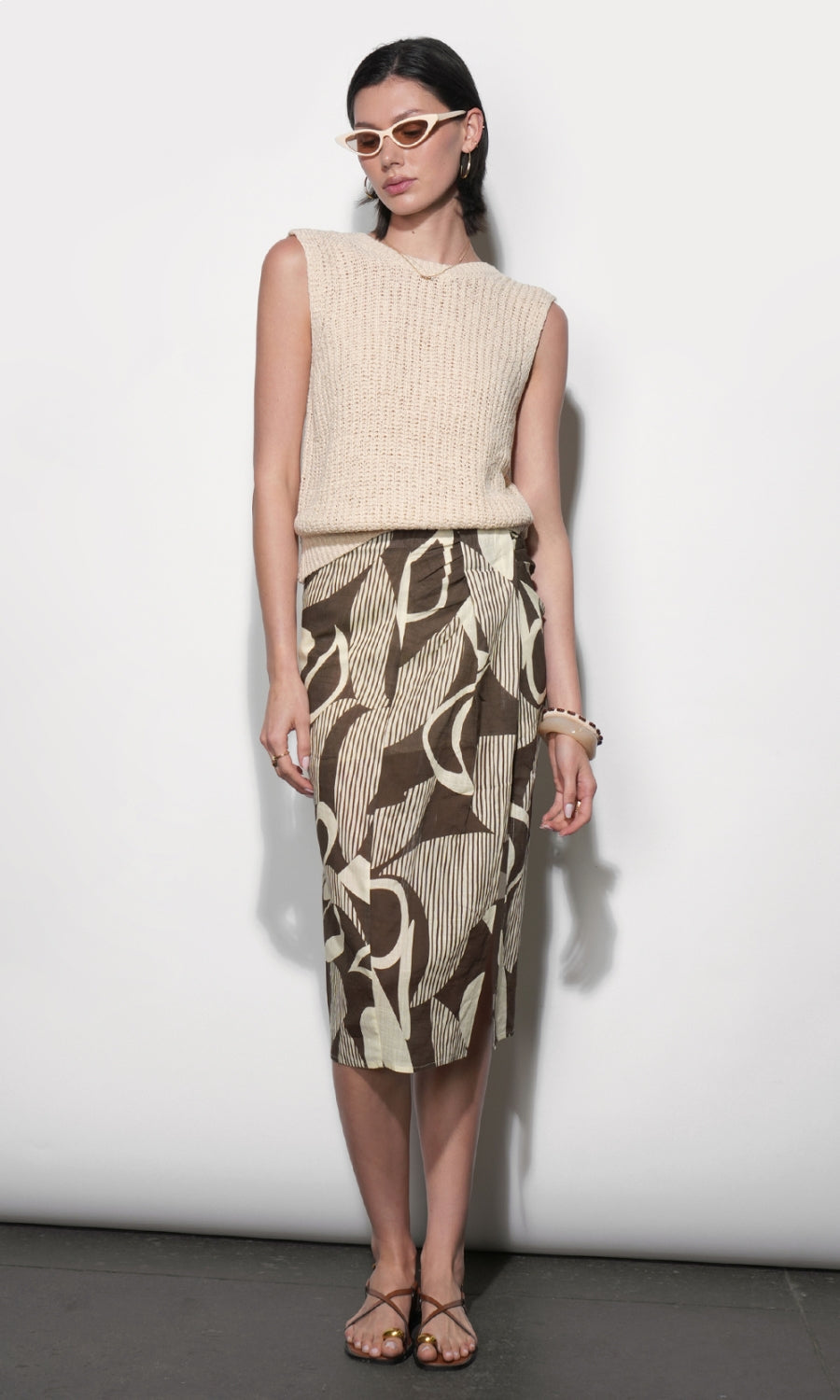 Iris Draped Midi Skirt