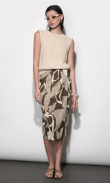 Iris Draped Midi Skirt