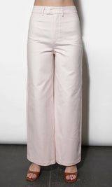 Jennsen Cotton Canvas Wide Leg Pink Pants