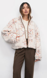Jimi Embroidered Sherpa Bomber Jacket