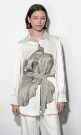 Jordan Belted Tunic w/ Smocked Sleeve