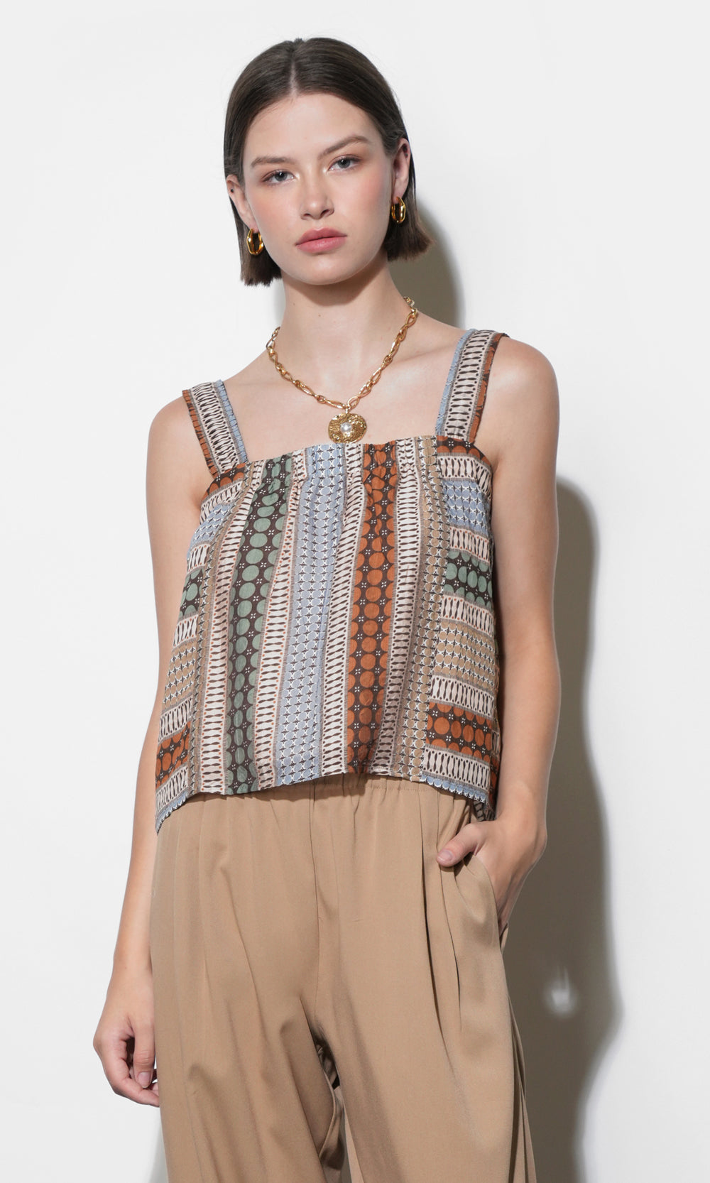 Kai Pleated Strap Tank