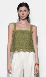 Kandace Crochet Lace Sleeveless Top