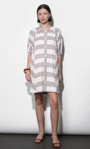 Kendall Puff Sleeve Popover Mini Dress