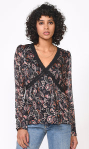 Kiani Lace Trimmed Blouse
