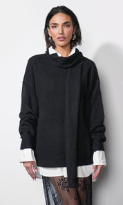 Kit Soft Crew Neck Sweater W/ Removable Scarf
