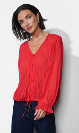 Lainey Flowy Button Front Blouse