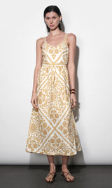 Layla Scarf Print Midi Dress