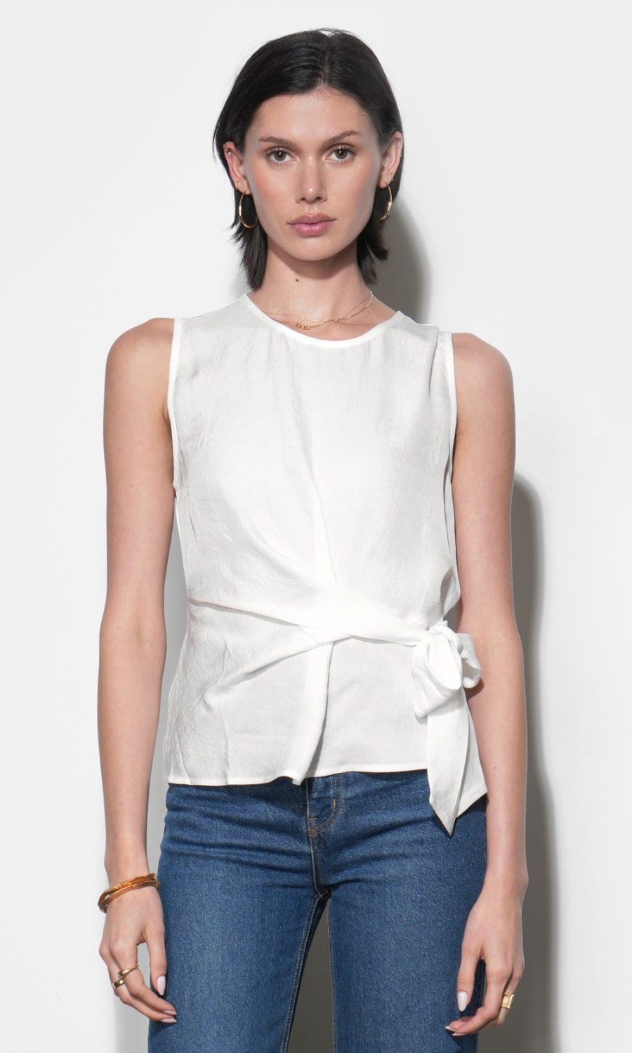 Lola Sleeveless Side Tie Blouse