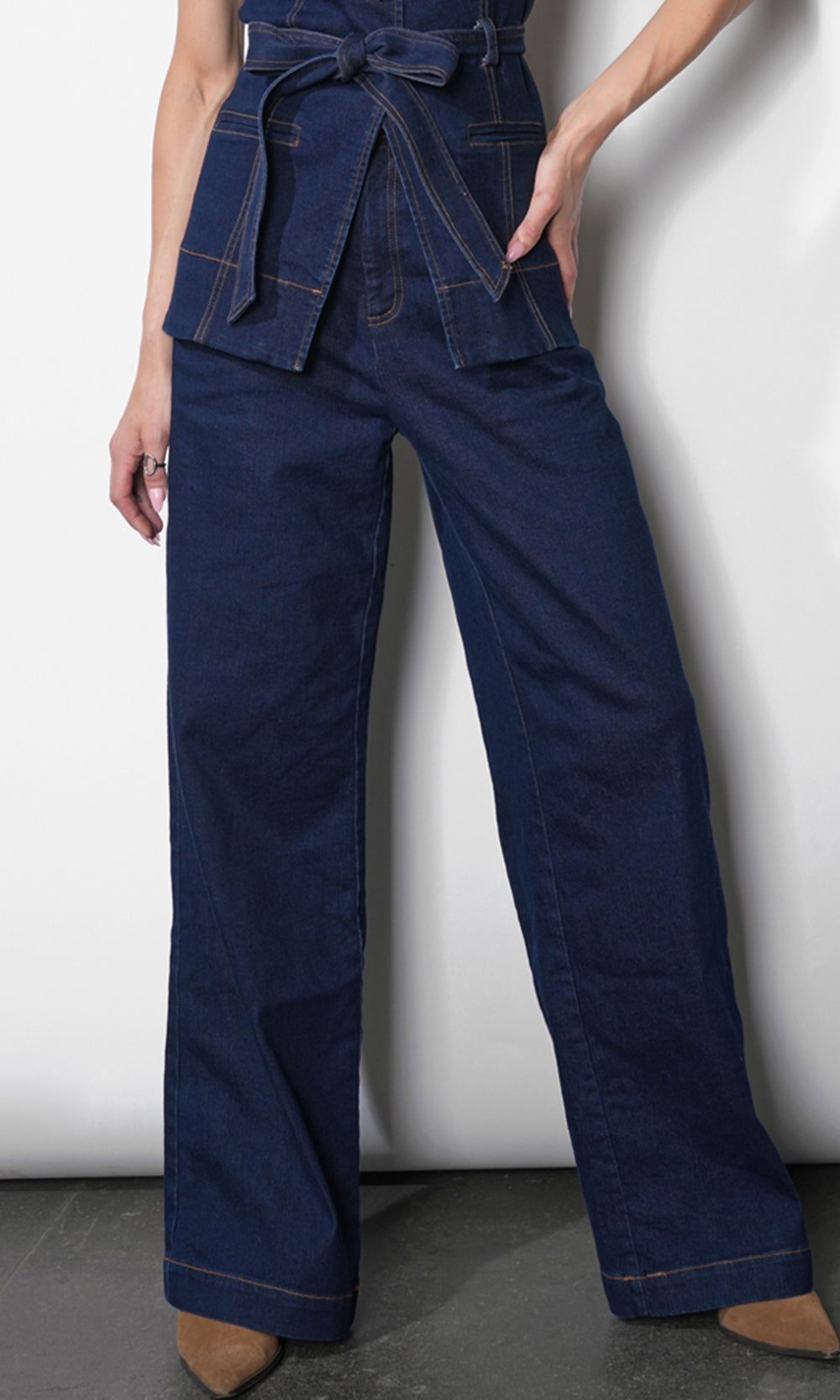 Luna Wide Leg Denim Trousers