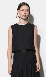 Maya Back Button Up Bubble Top