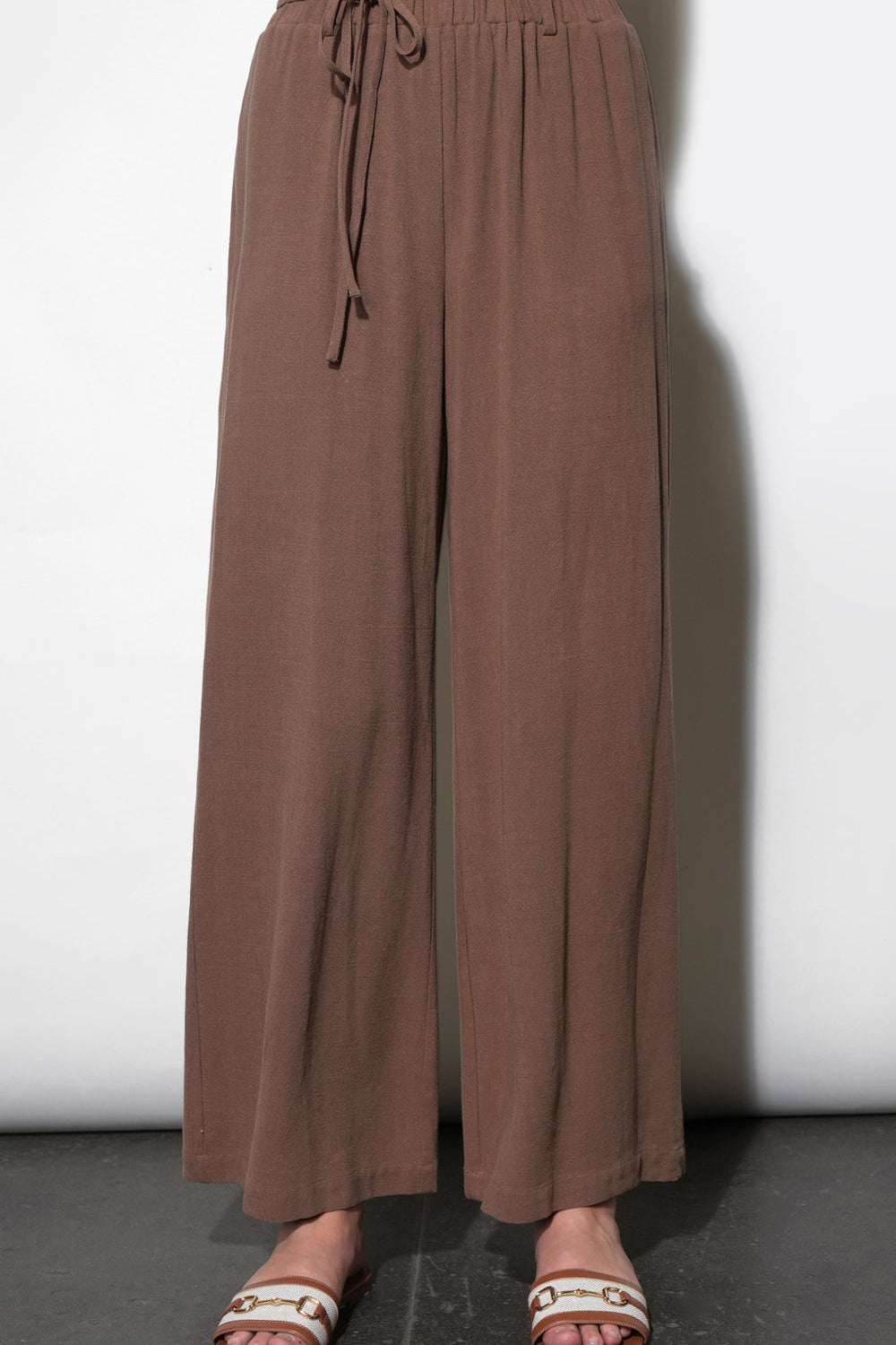 Mia Easy Wide Leg Pant With Tie Belt