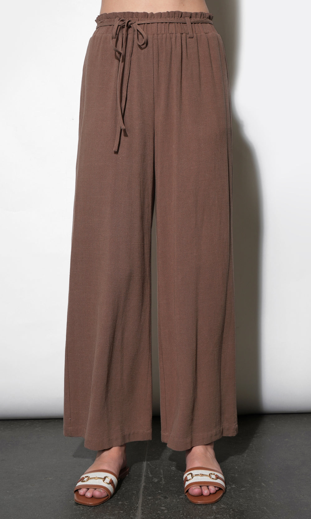 Mia Easy Wide Leg Pant With Tie Belt