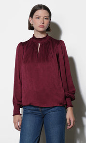 Mika Textured Smocked Neck Blouse
