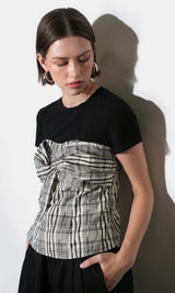 Nadia Knit Combo Twist Front Top